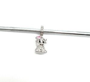 New Highland Cow With Pink Heart Charm for European Bracelet